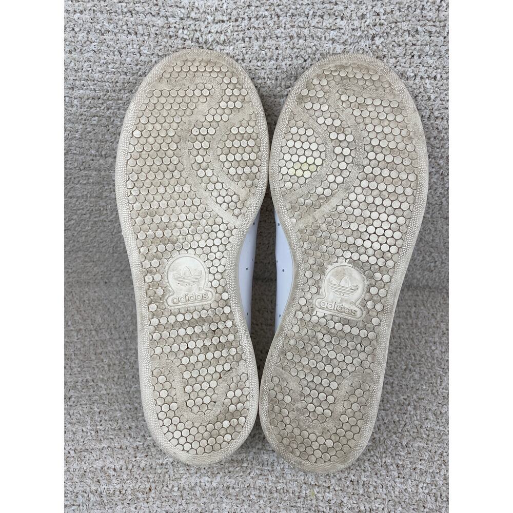 ADIDAS Stan Smith Womens 10 Sneakers Leather Suede Cloud White Yellow - Picture 10 of 10